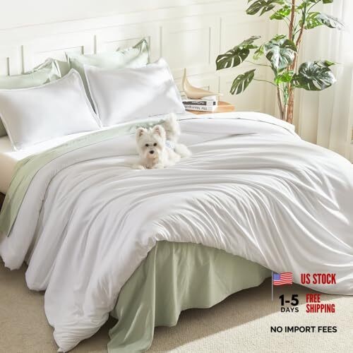 White Comforter Set Size, 3 Pieces Lightweight Solid Queen Bright White