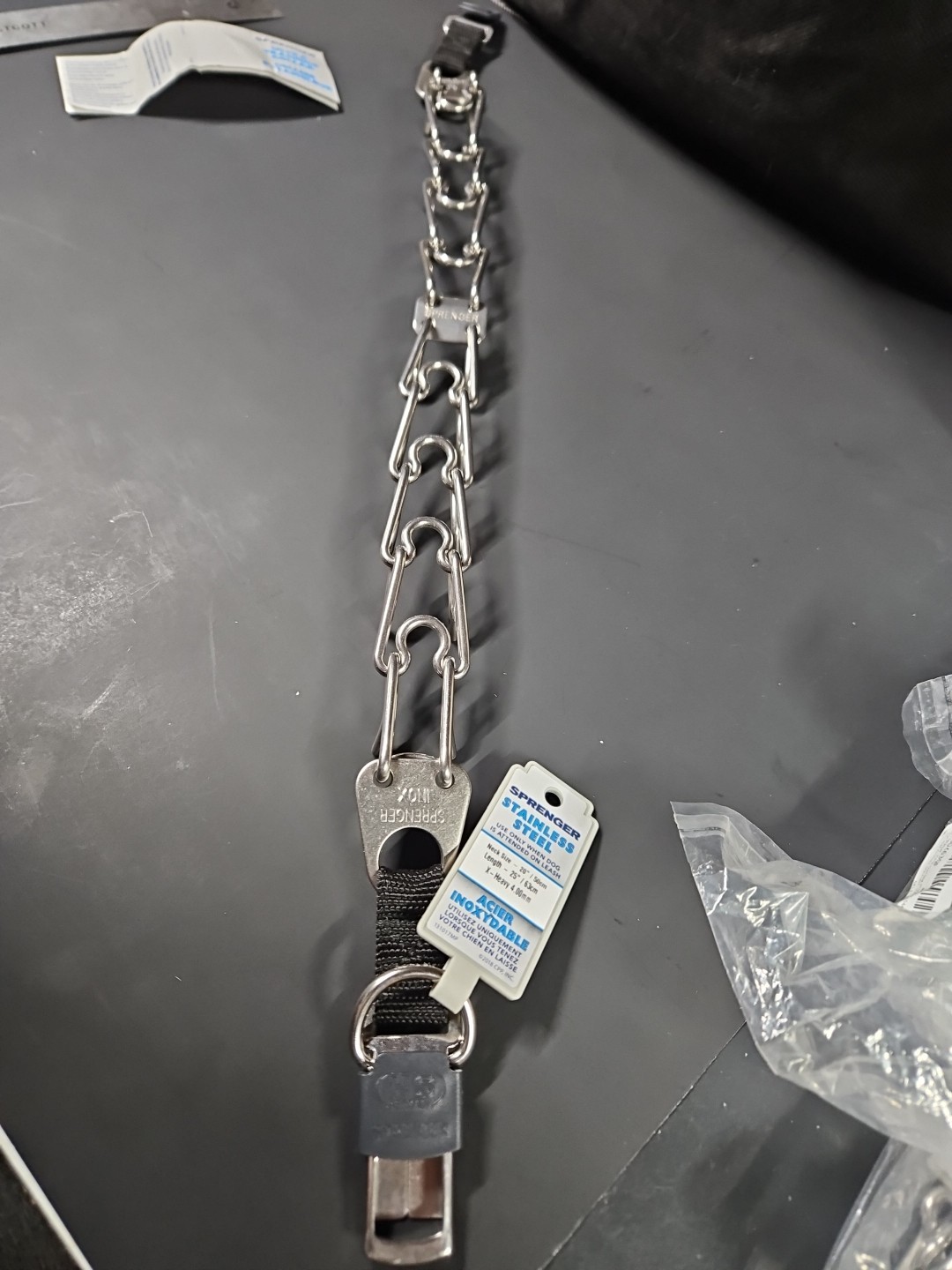 Herm Sprenger Stainless Steel Prong Dog Training Collar with Release Buckle 25"