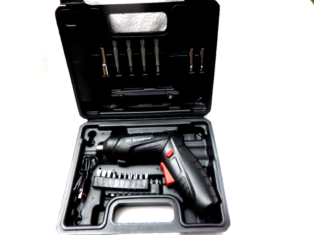 4.2V Wireless Electric Screwdriver with LED Light + 27 Piece Bits accessory set