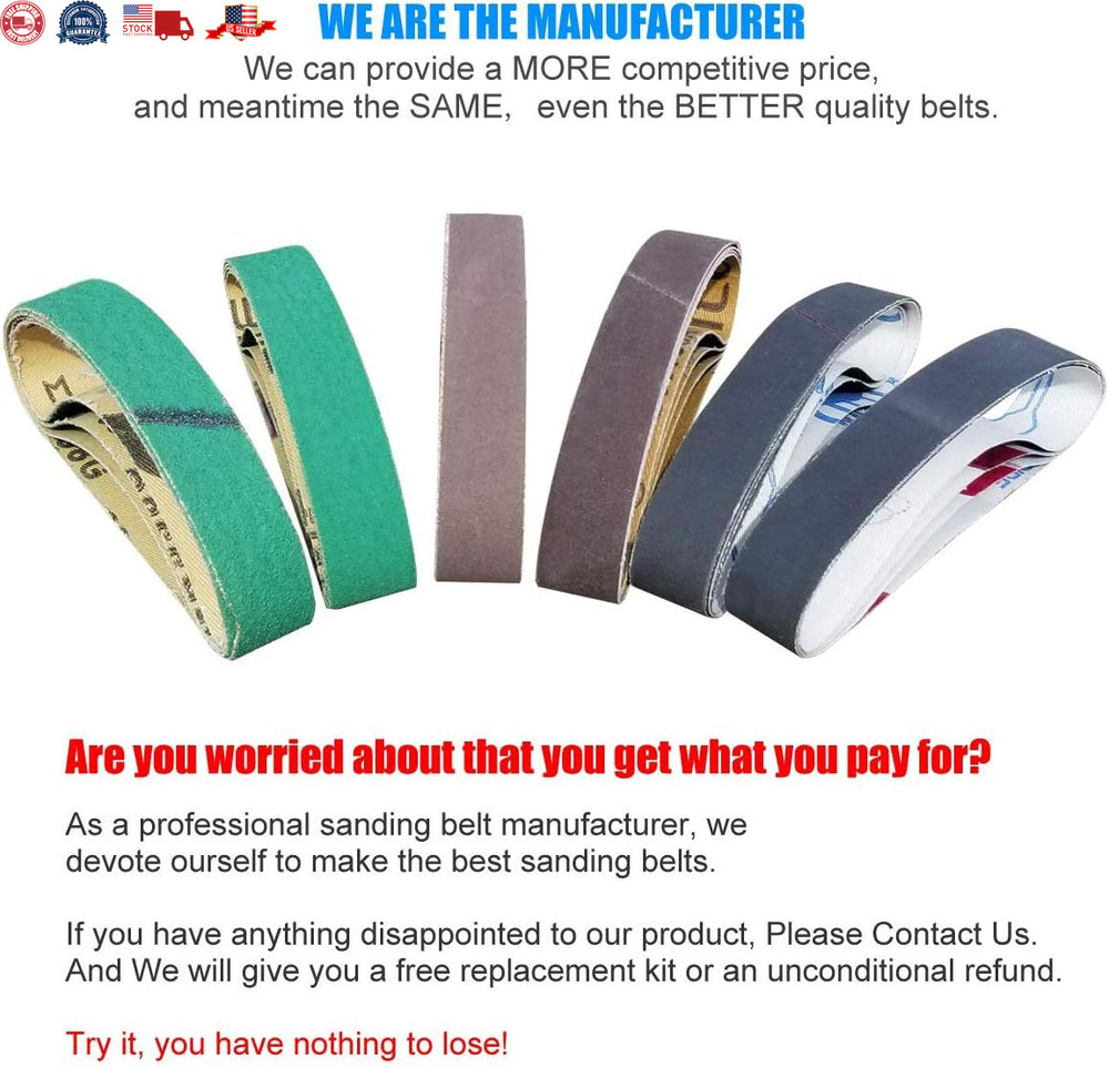 24-Piece Replacement Knife Sharpener Belts for Work Sharp Ken Onion Edition New