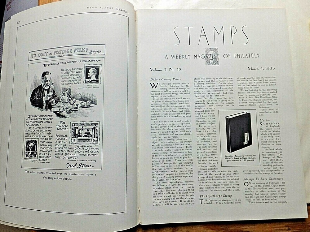 Two 1933 Stamps Magazine. World's Rarities; Sun Yat-Sen Stamps; WWII AEF P.O.'s