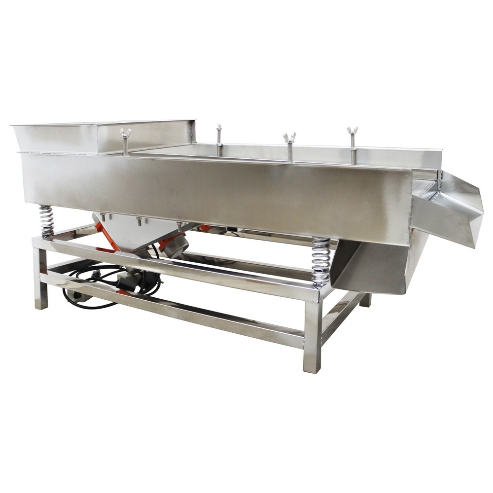 Electric Linear Vibrating Screen Sifter Sieve Machine 3mm Screen Single Layer