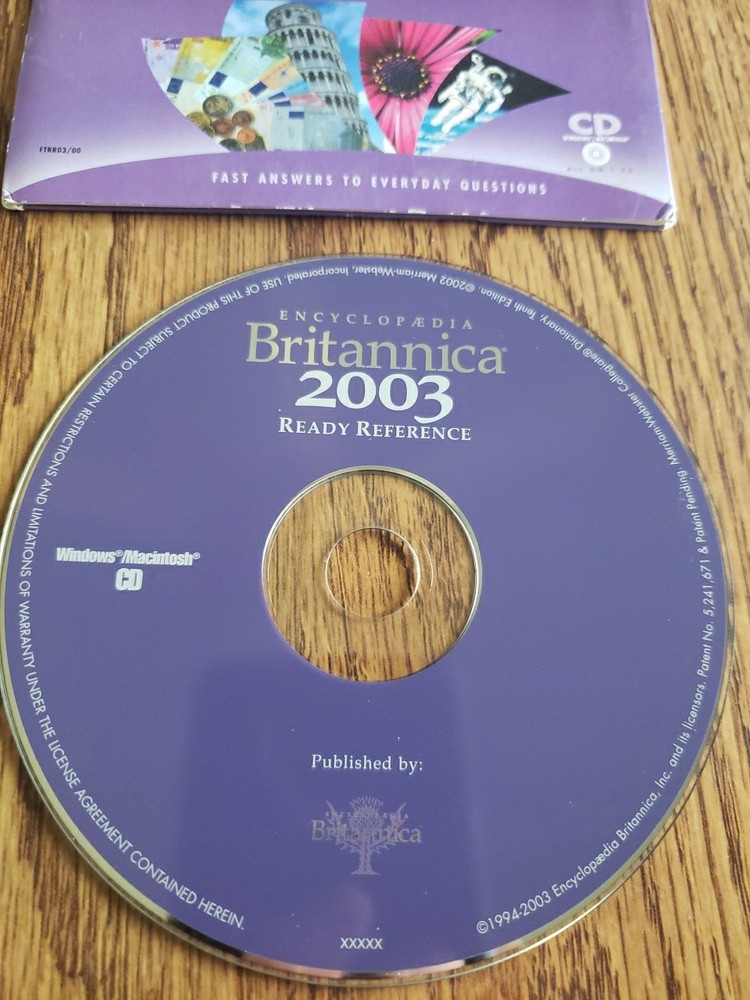Encyclopaedia Britannica 2003 Ready Refererence CD-ROM PC/Mac Windows 95/98/XP