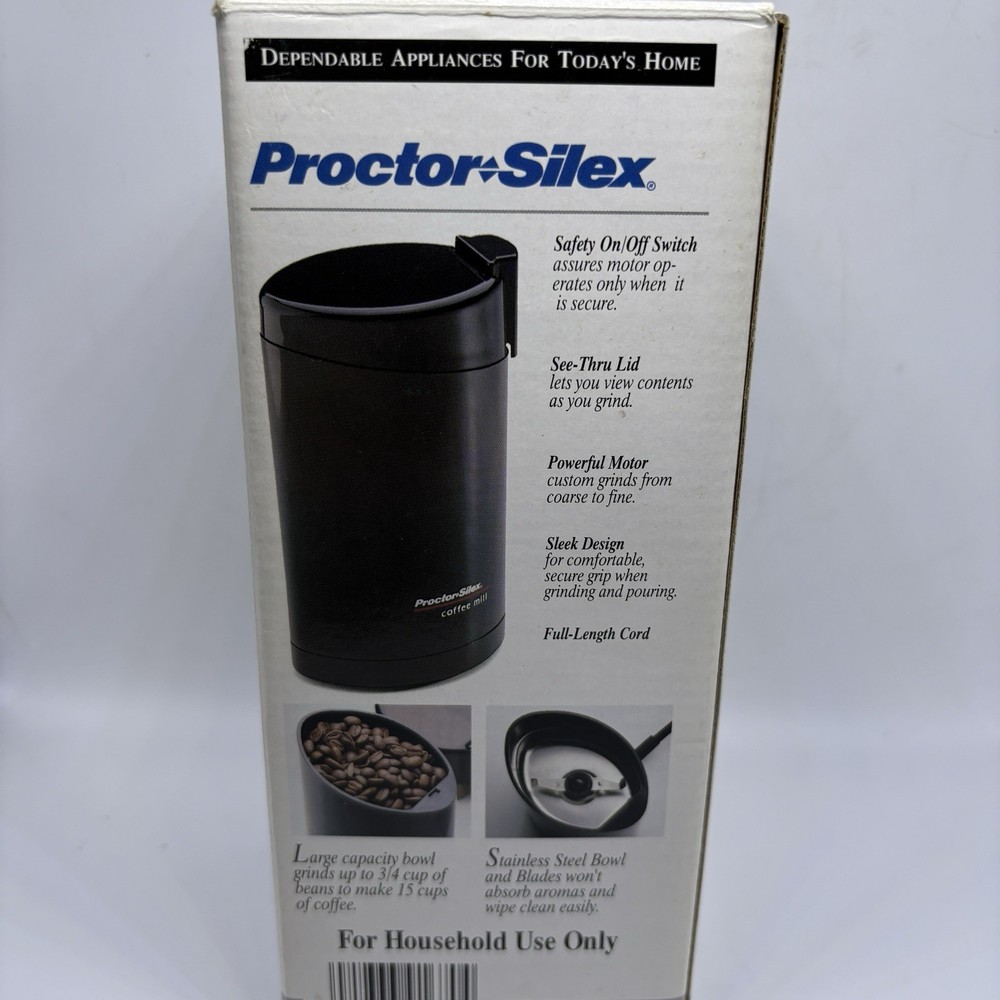 Proctor Silex Model E-1670 Black Automatic Safety Control Coffee Mill Tested