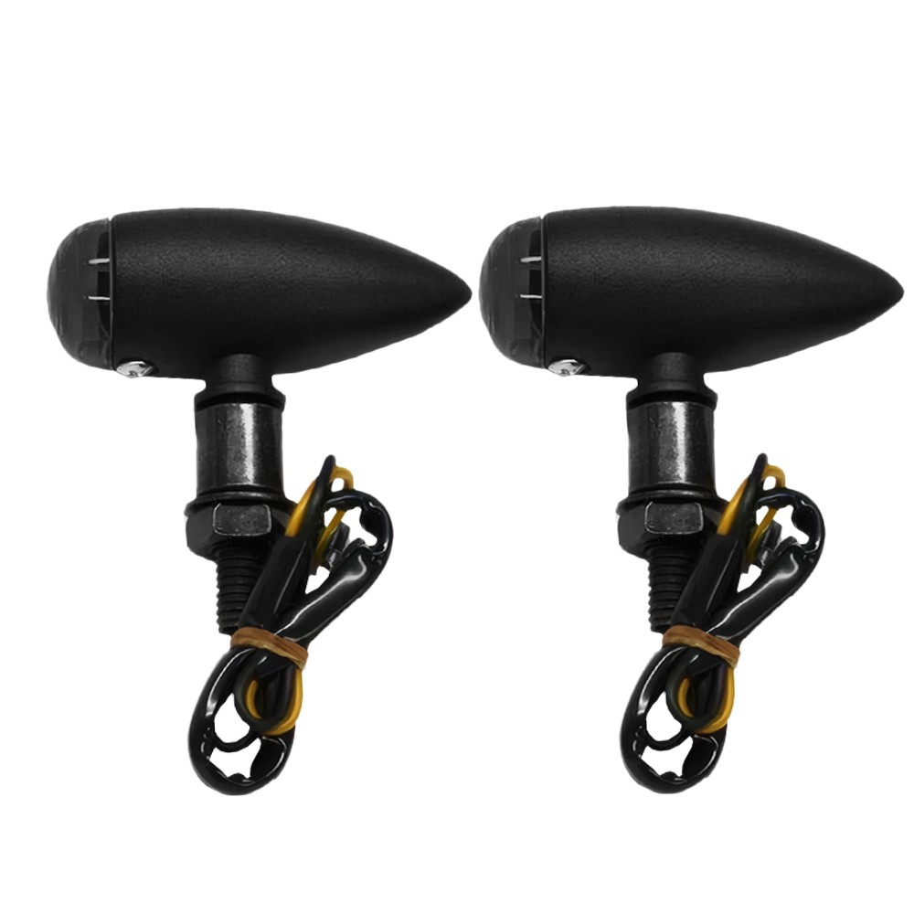 Bullet Amber Turn Motorcycle Black Signals Blinker Lights For Harley Sportster