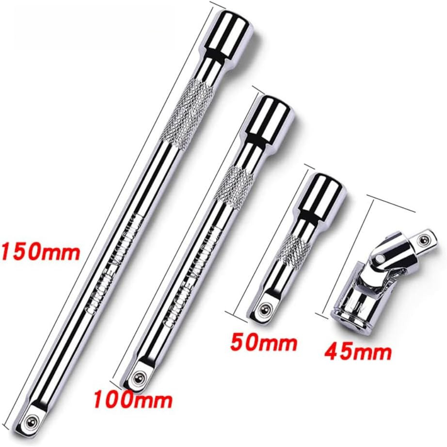 4PCS 1/4 Inch Socket Extension Bar Set Quarter Inch Drive Socket Extension Set