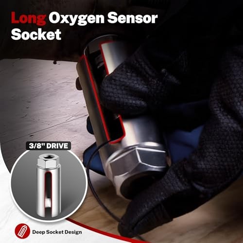 -Piece O2 Oxygen Sensor Socket Set 7/8" (22mm), 1" & 1-1/16", Offset Oxygen 12