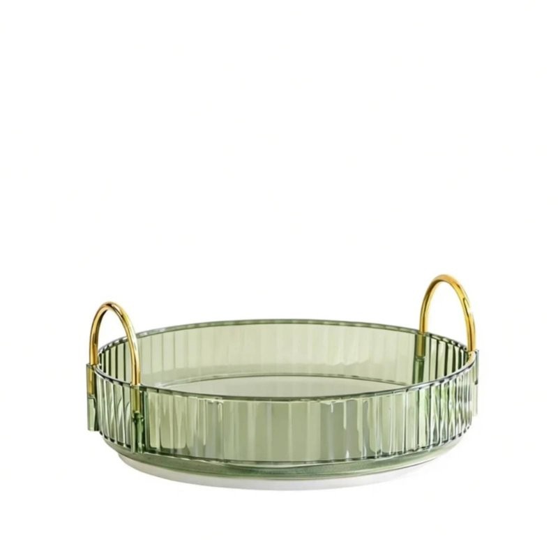 Rotating Makeup Organizer Cosmetics Single layer green