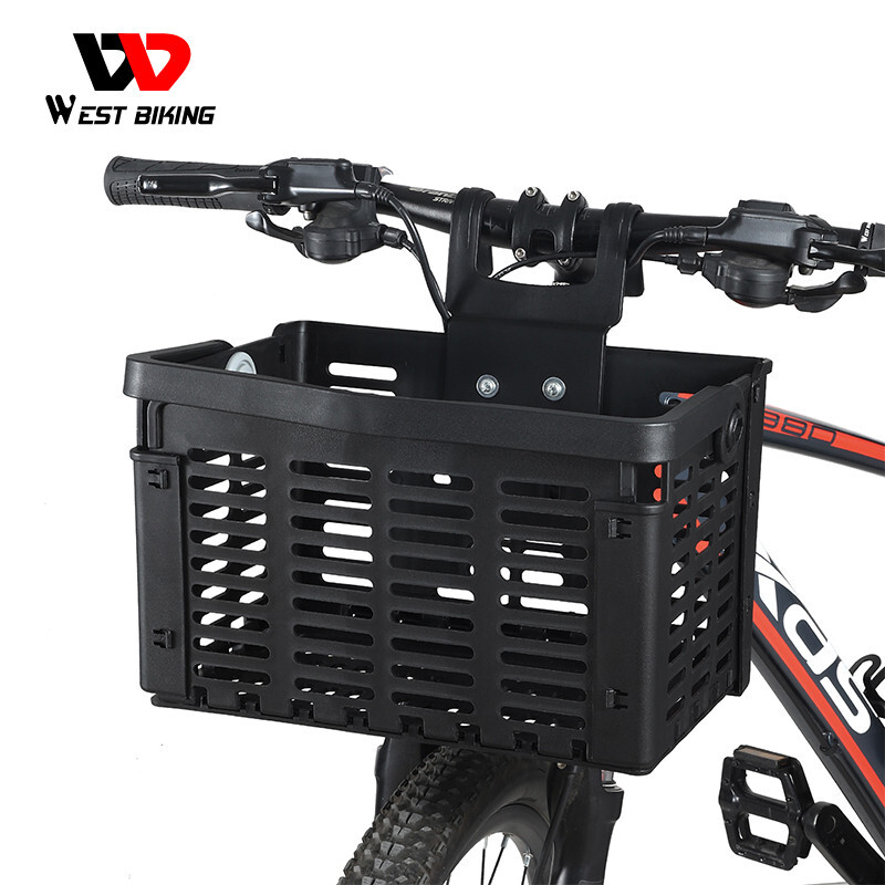 Foldable Bike Front Rear Basket Bicycle Handlebar Rack Pack Carrier Basket Black