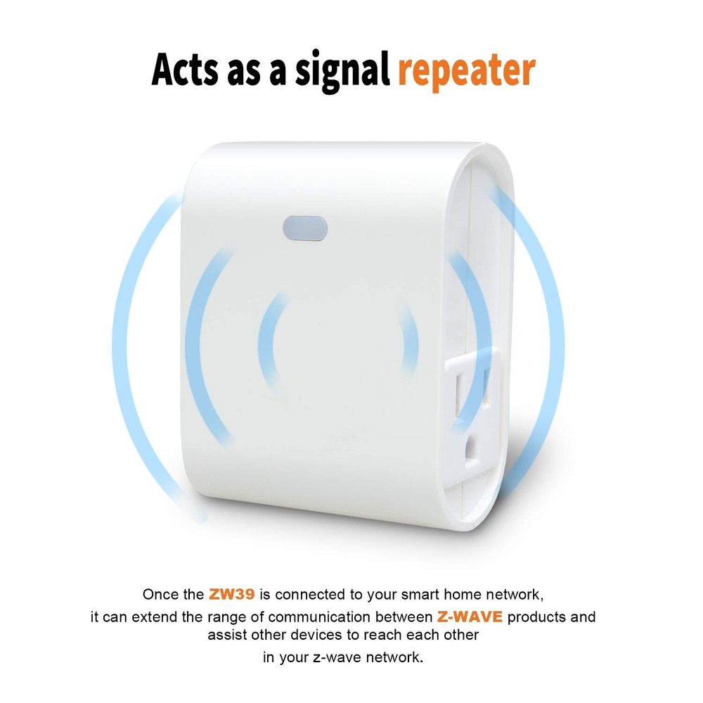 Zwave Smart Light Dimmer Plug, Plug-in Socket, Built-in Repeater, Z Wave Hub ...