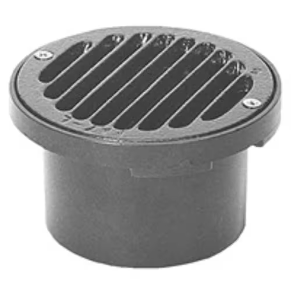 4 In. round ABS Floor Drain with Cast Iron Strainer
