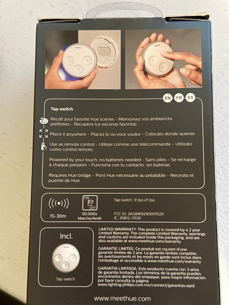 Philips Hue Tap Switch ZigBee White Compatible Wireless Switch PTM- 215Z