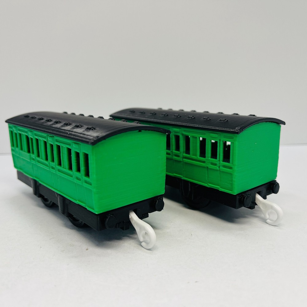 Thomas & Friends Trackmaster Green Grass Passenger Coach Train (two) Custom Made