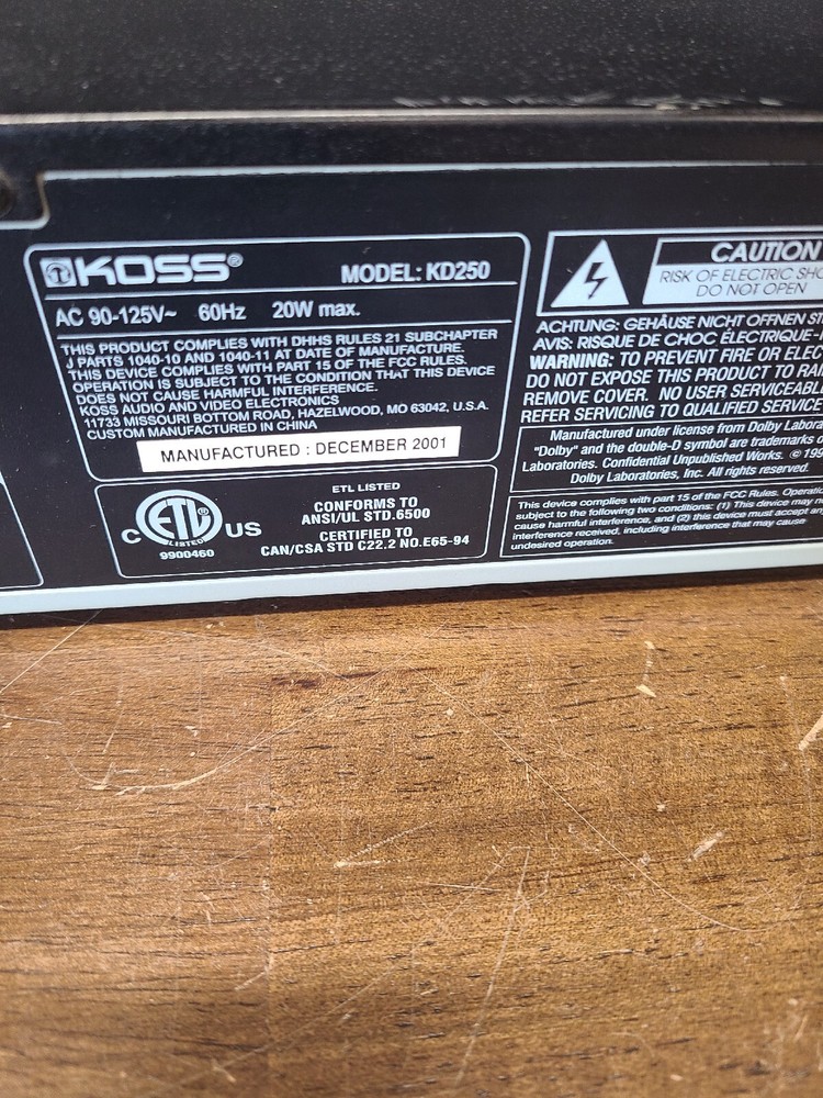 Koss KD250 CD / DVD Player