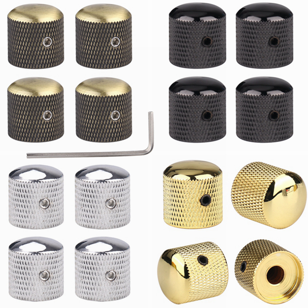 Metal Guitar Knobs Volume Tone Control Knobs Dome Knobs for FD ST Tele LP Guitar