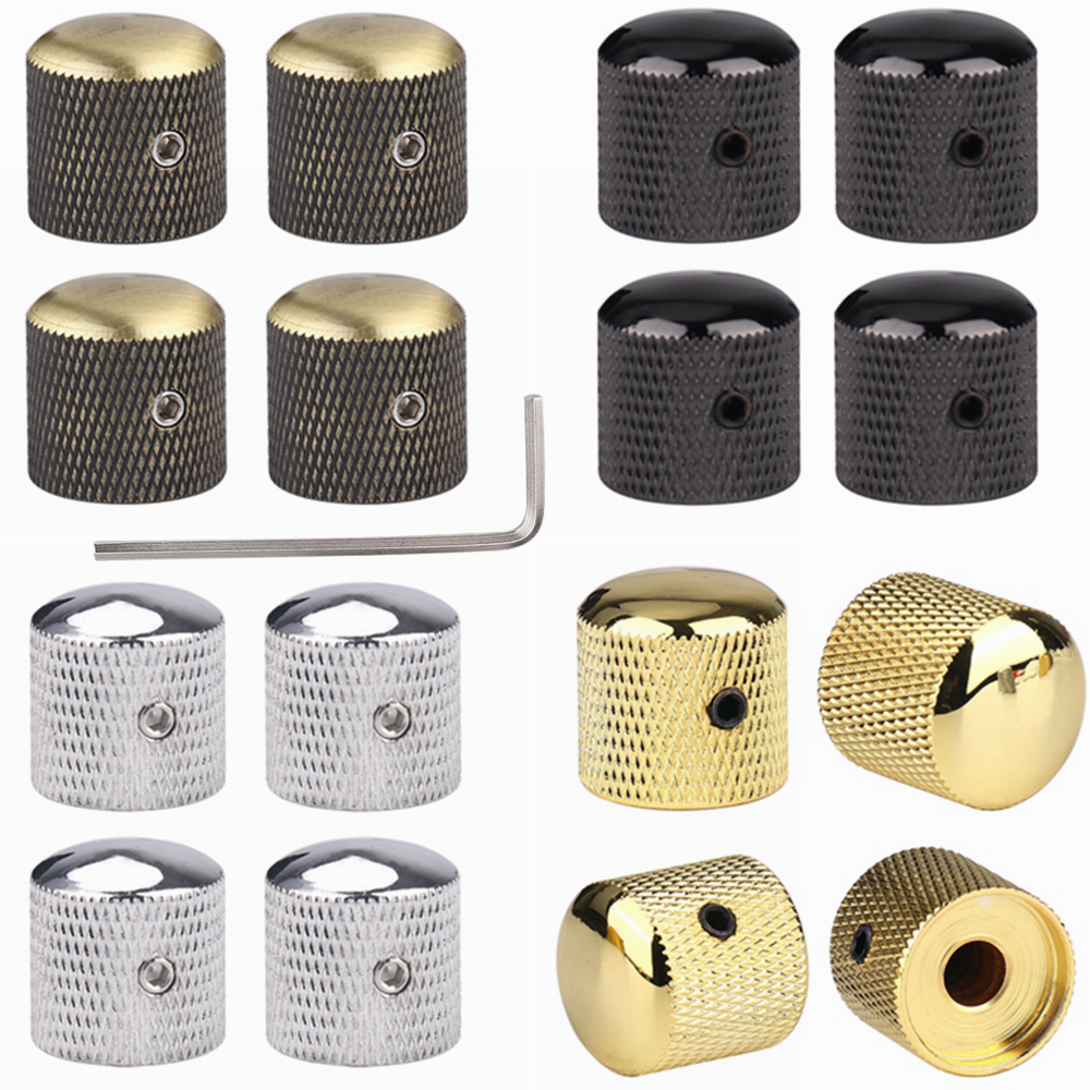 Metal Guitar Knobs Volume Tone Control Knobs Dome Knobs for FD ST Tele LP Guitar