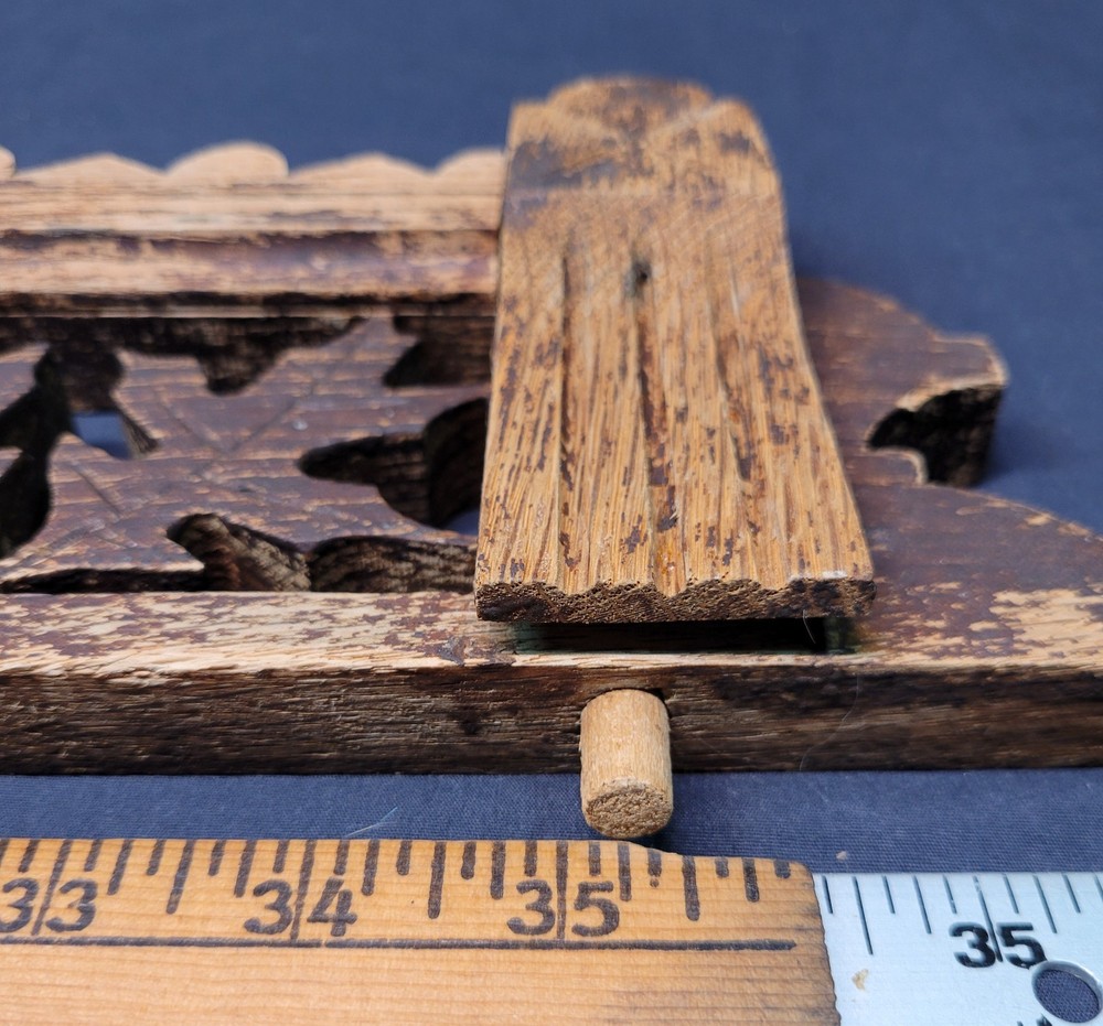 Antique Real Oak Wood Rectangular Dresser Topper Header