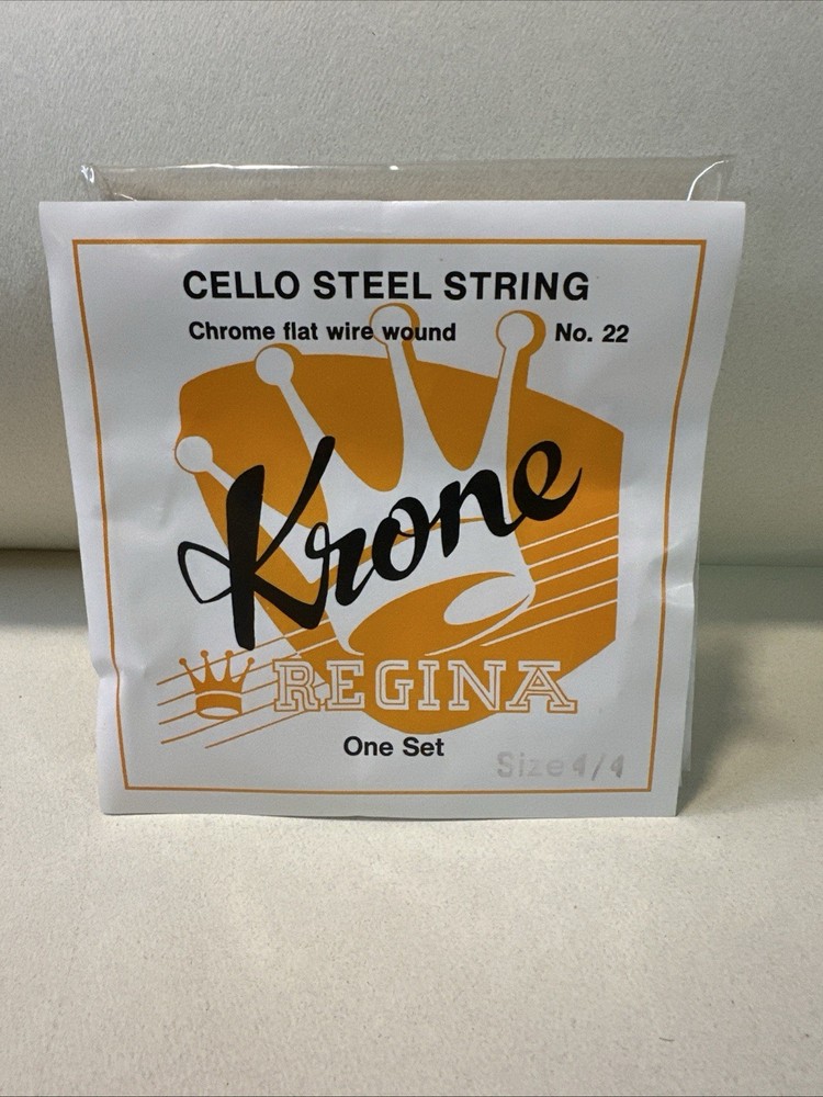 Krone Cello Strings Set Size 4/4 Made In Germany Chrome Flat Wire Wound