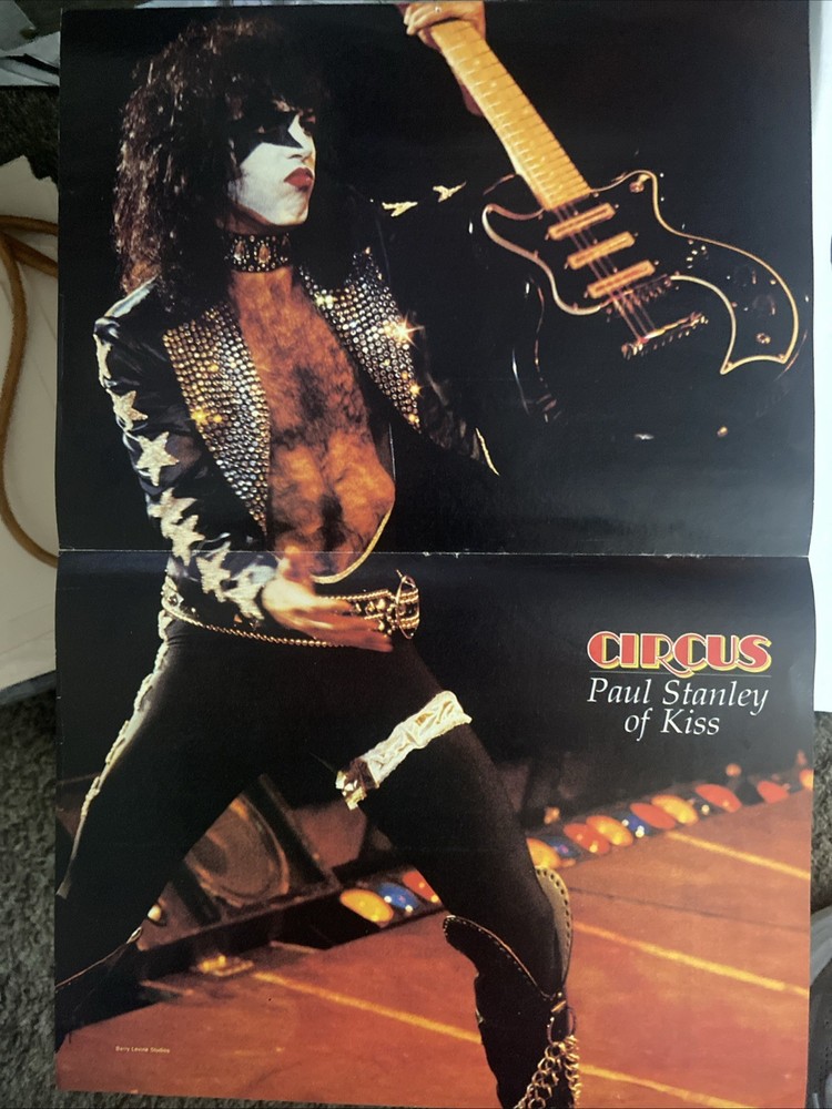 🤘 PAUL STANLEY KISS Centerfold 🤘 Circus Magazine 16.5"x11" Mini-Poster Pin-Up