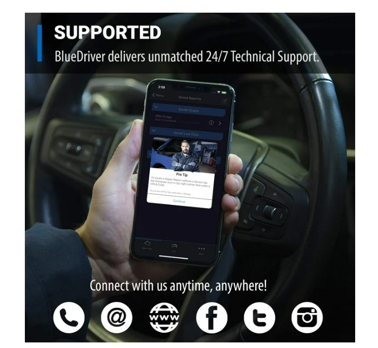 BlueDriver Pro OBD2 Bluetooth Car Diagnostic Scan Tool and Code Reader