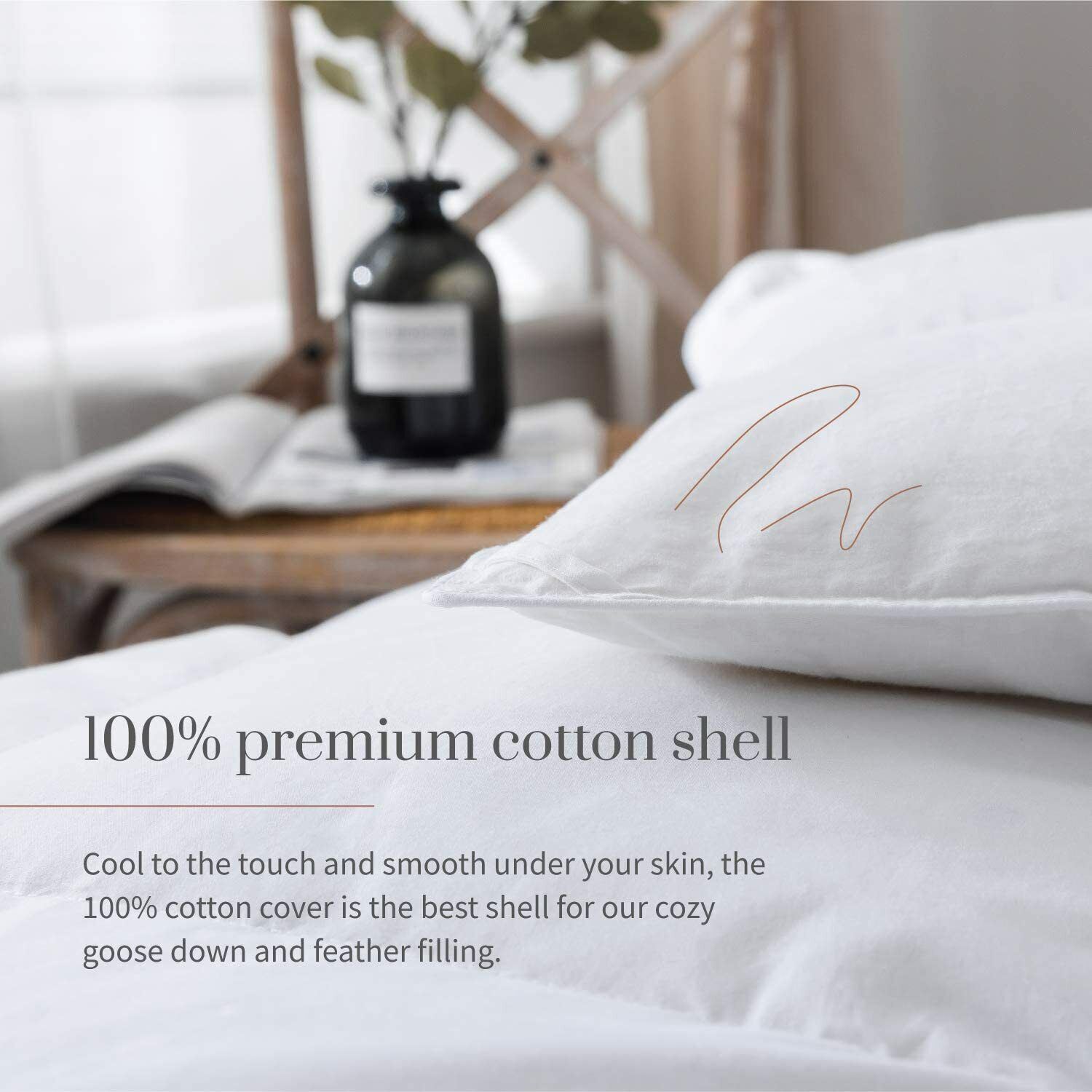 Everspread Essential Goose Down Comforter Duvet Insert, Lightweight,Cotton Shell