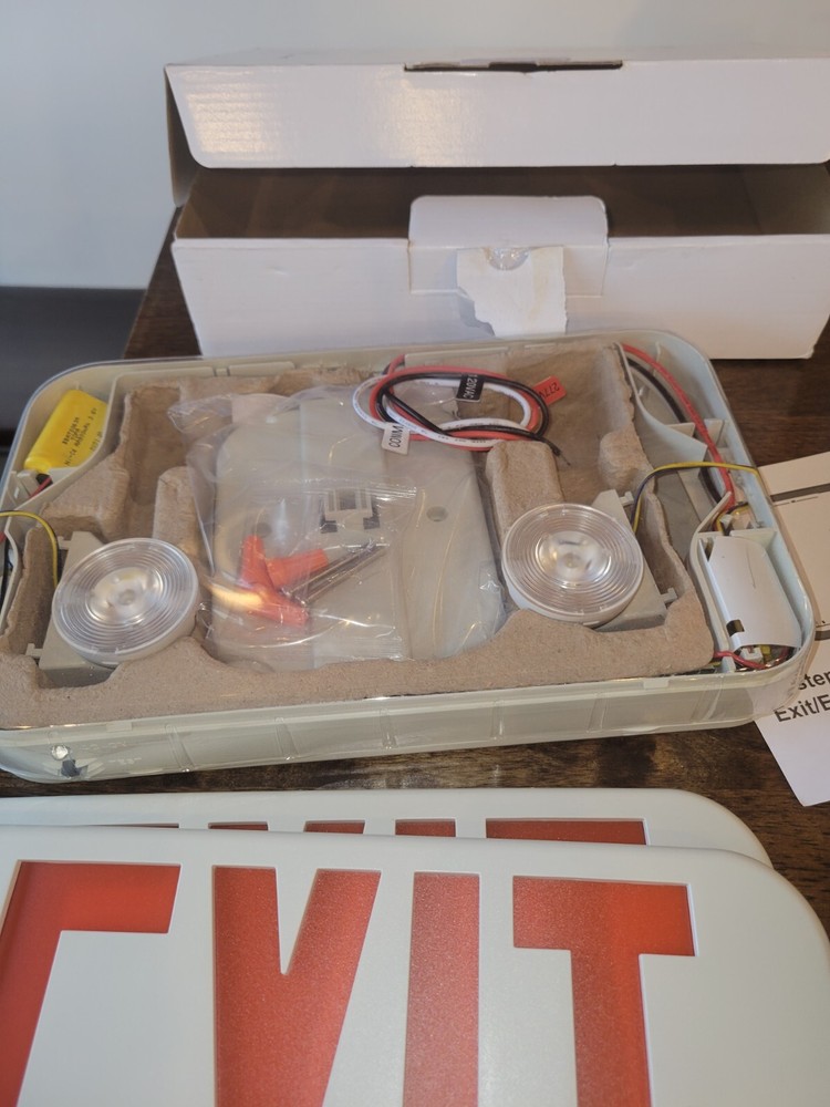 Emergency Lighting Fixture Exit Sign Double Sided Open Box