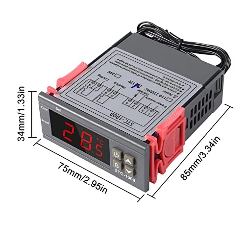 2Pcs STC-1000 Digital Temperature Controller Thermostat Incubator 12V