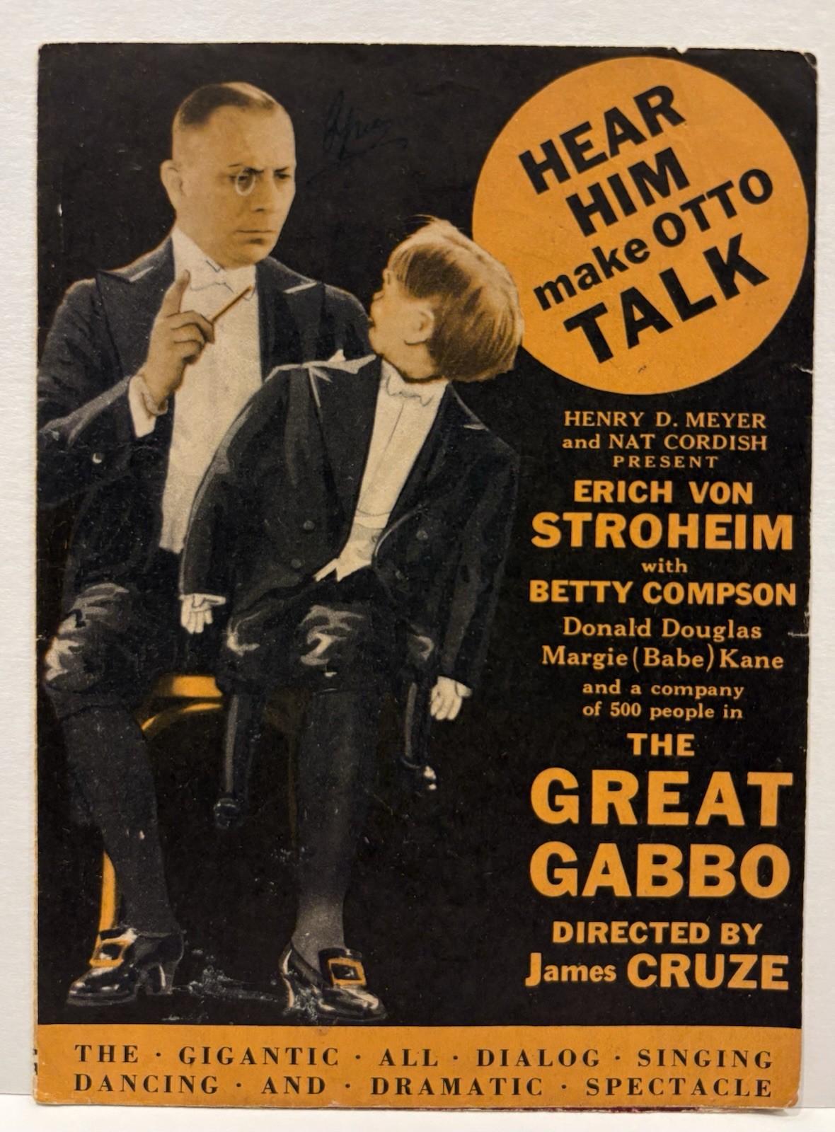 GREAT GABBO Orig Herald 1929 4 1/2”x6” Ventriloquist Movie Poster Art 14