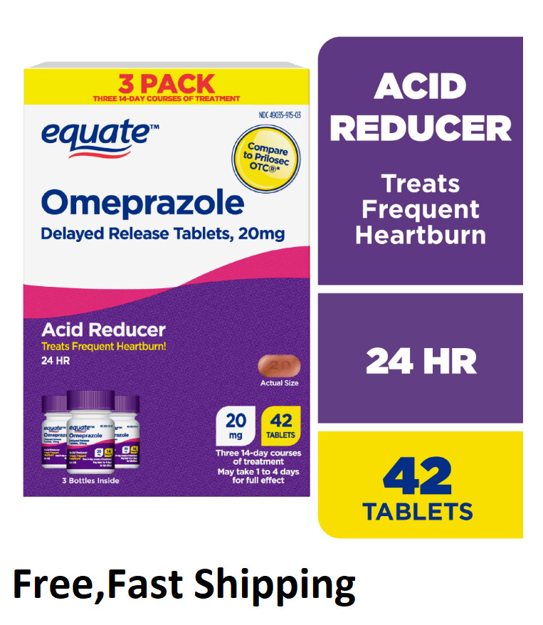 Equate Omeprazole 20mg Delayed Release Acid Reducer Tablets 42 Tablets