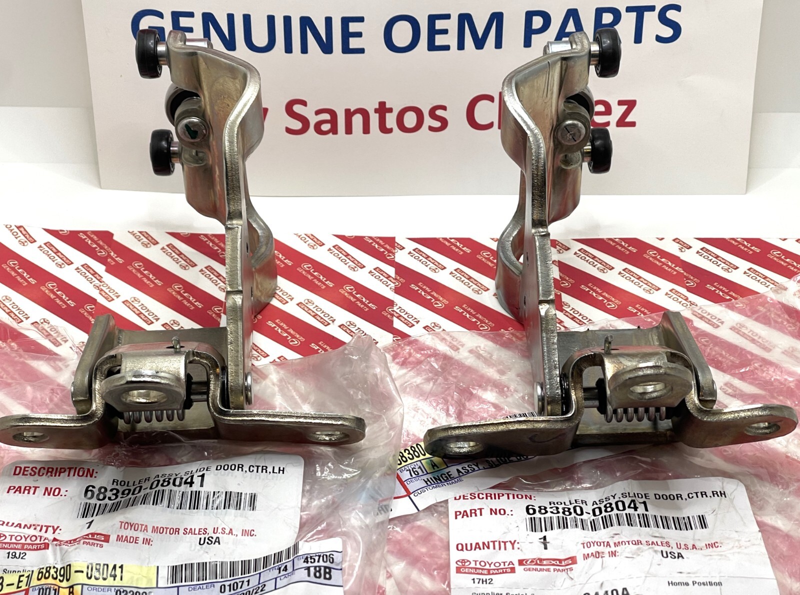 2011-2020 TOYOTA SIENNA RIGHT & LEFT SIDE SLIDING DOOR HINGE (GENUINE OEM PART)