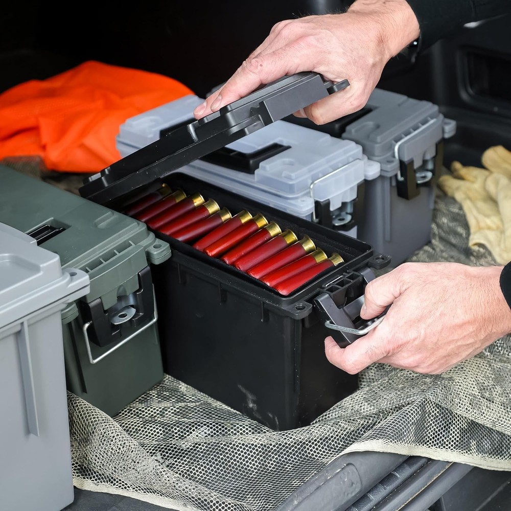 Sheffield 12629 Ammo Storage Box, Stackable .30 Cal Field Boxes, Water and Dust