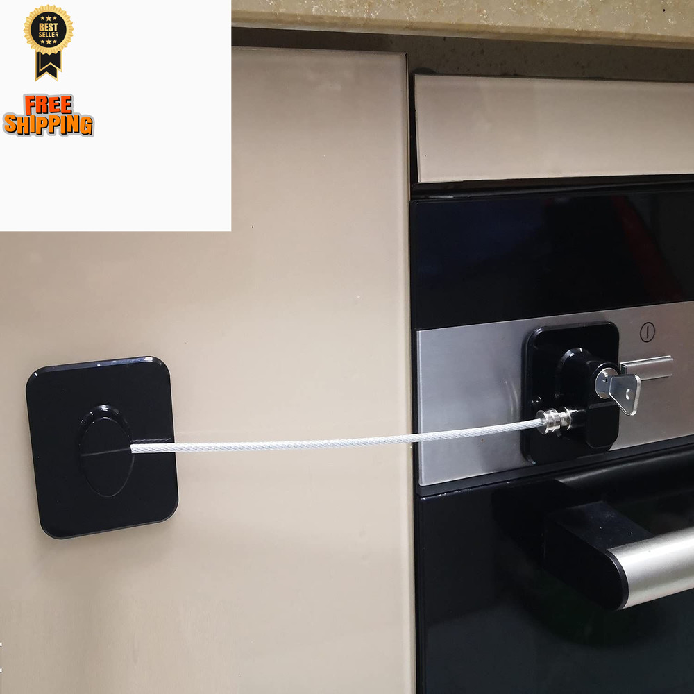 YEYA Upgraded Refrigerator Lock 2 Pack, Mini Fridge 2 Count, Black 2 Pack