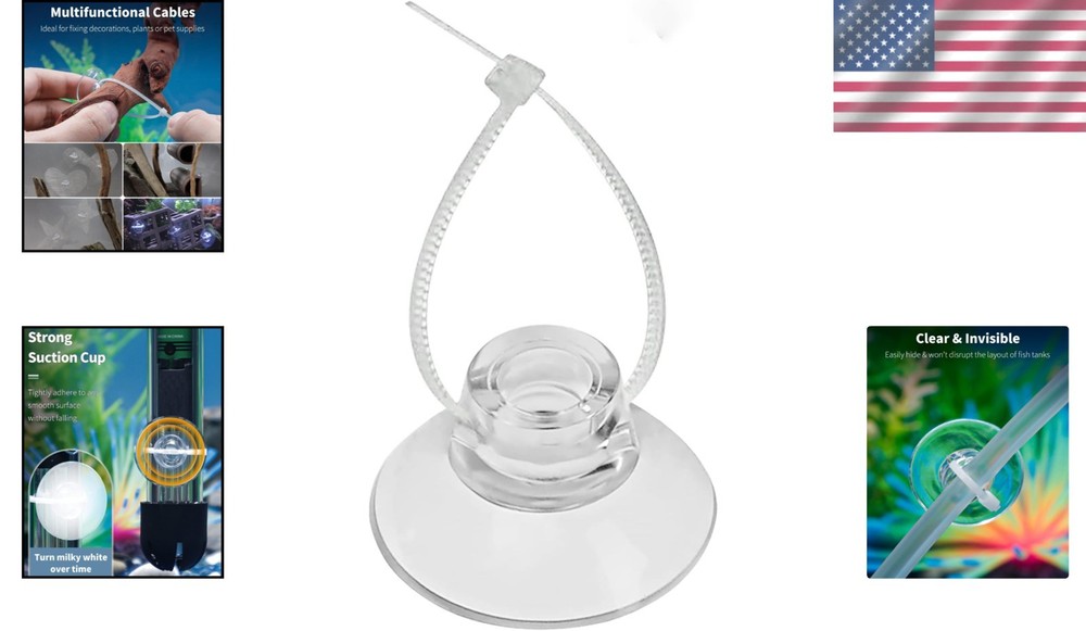 Suction Cups & Adjustable Zip Ties Set: Perfect Tools for Fish Tank Organization