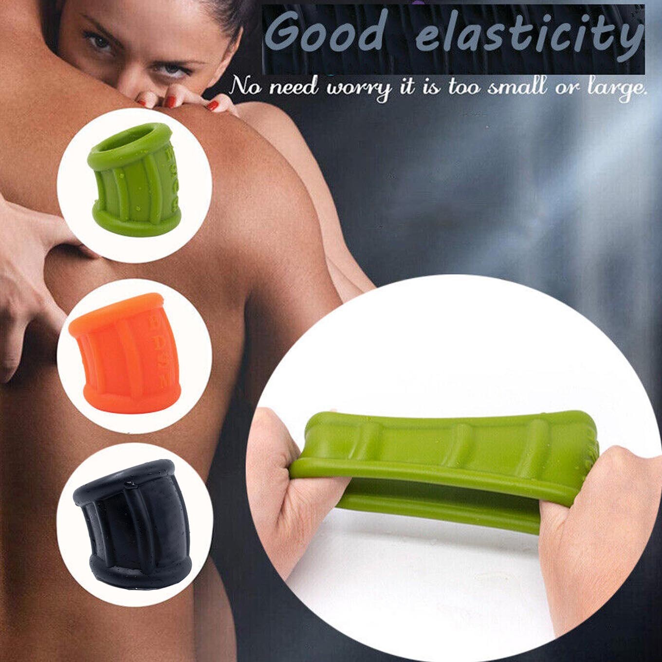 Silicone Ball Scrotum Stretcher Enhancer Squeeze Testicle Ring Delay Ejaculation