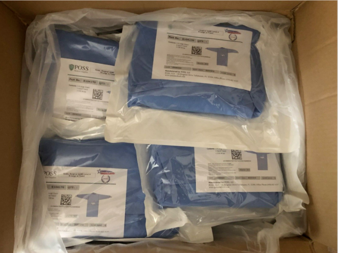 28 Units Sterile Blue Surgical Gown Size L or XL AMI Level 4 w/Hand Towel 9/2025