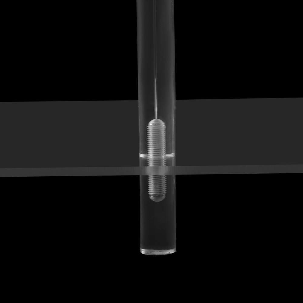 3-Tier Side Table Bedside Table with Open Storage Shelf Clear Side Square Table