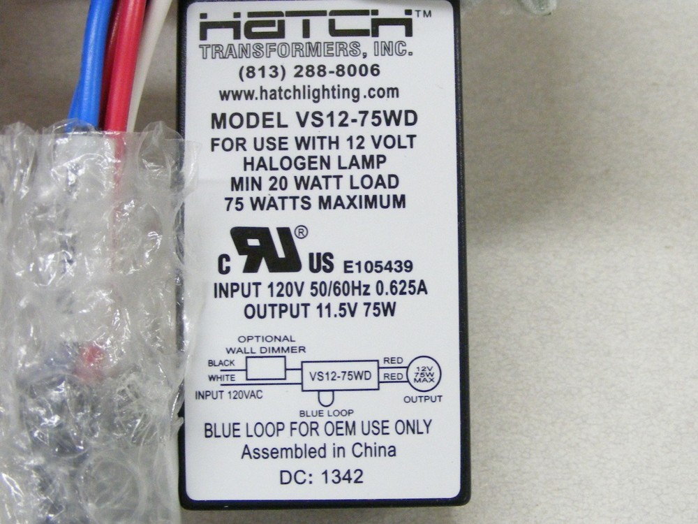 Hatch VS12-75WD Transformer (zz11)