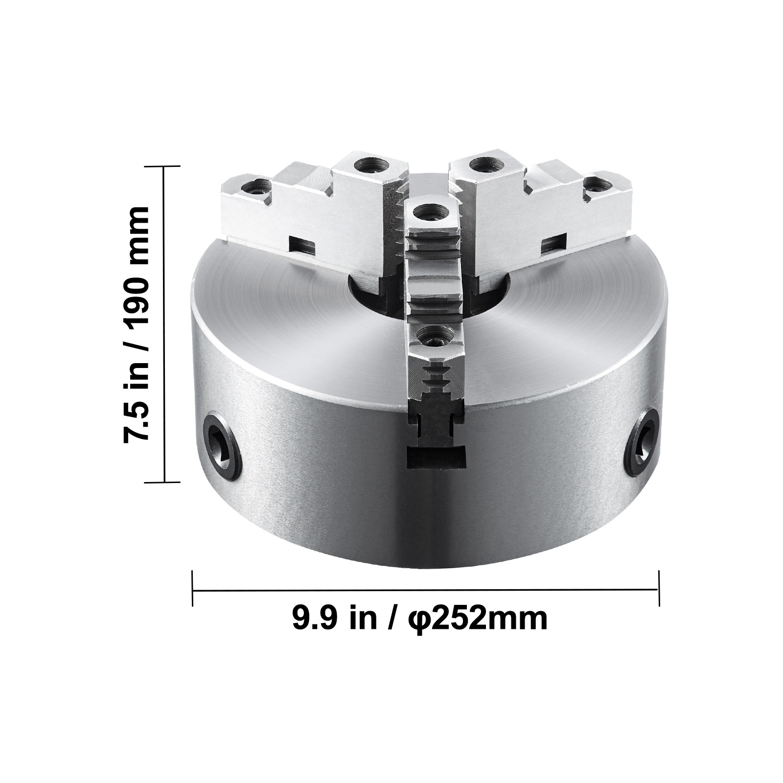 10'' 3-Jaw Lathe Chuck Self-Centering Lathe Chuck for Grinding Drilling