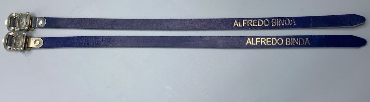 New ALFREDO BINDA Toe Straps One Pair Dark Blue