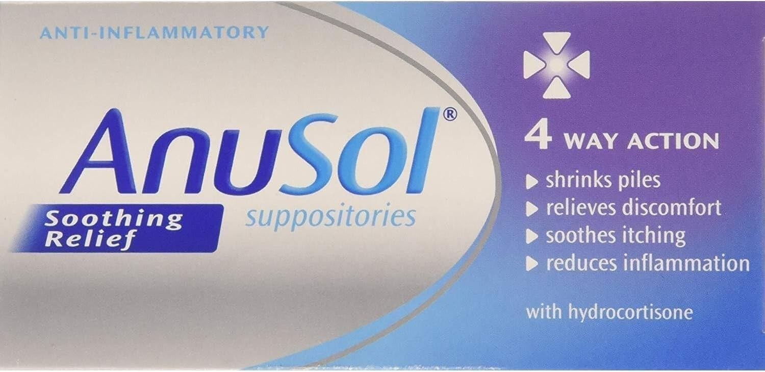 Anusol Soothing Relief plus HC 12 Suppositories Hemorrhoid free fast shipping