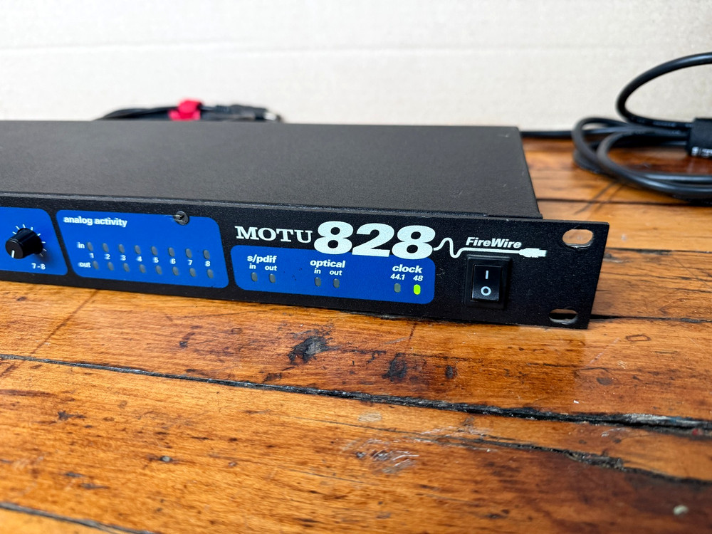 MOTU 828 MK1 Firewire Audio Interface Rack Mount with Cables Tested Working