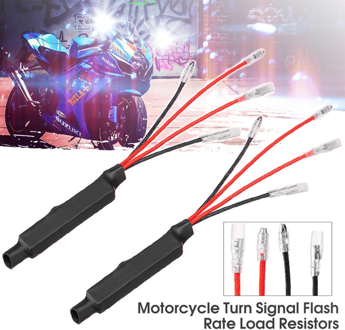 4PCS Motorcycle Resistor, 12V 10W Turn Signal LED Load Resistor Flash Blinker Fi