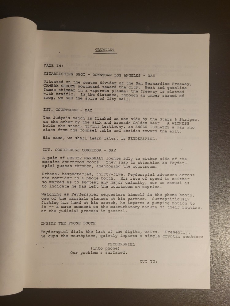1977 THE GAUNTLET Script - Dennis Shryack & Michael Butler Draft