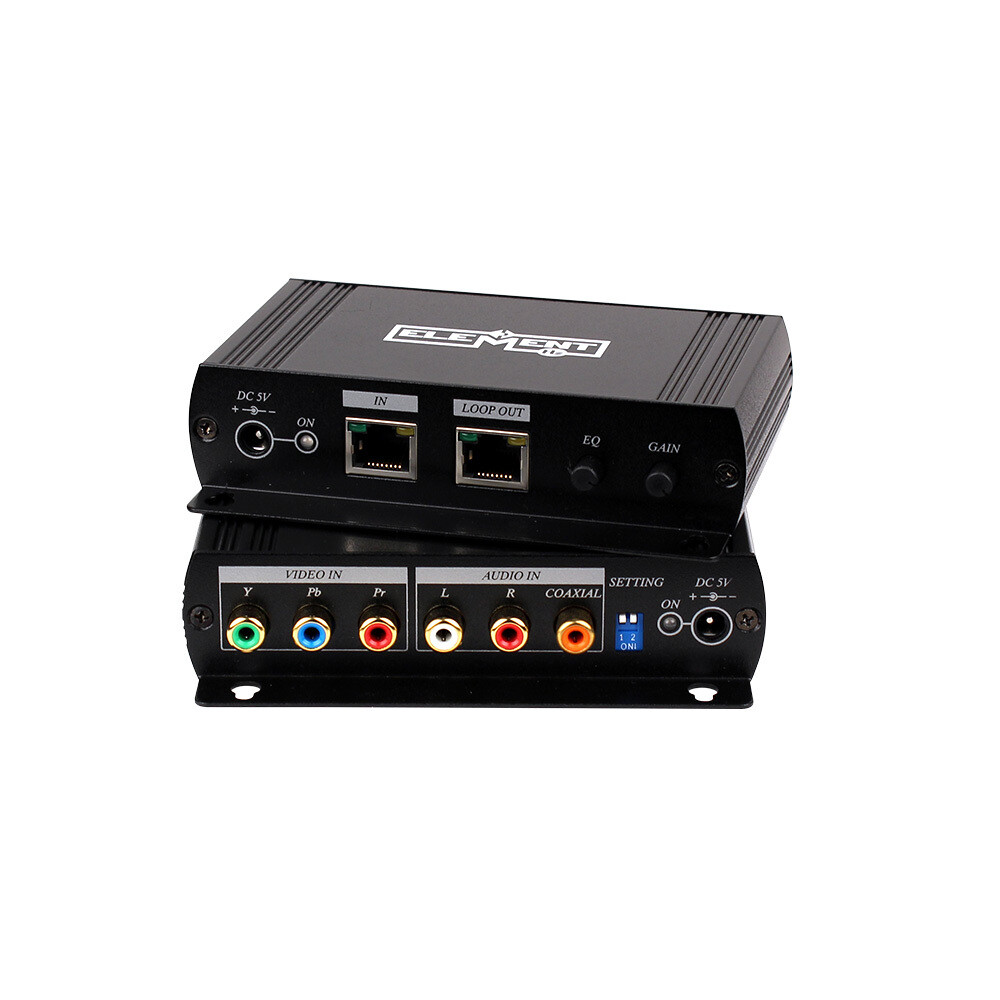 Element-Hz™ Component Video Stereo Audio over Cat5e/6 Digital Extender (1000ft)