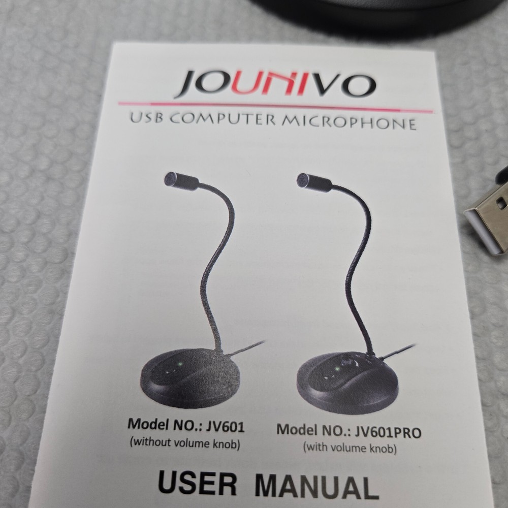 JOUNIVO USB Microphone, Computer PC Microphone with Mute Button Noise-Canceling