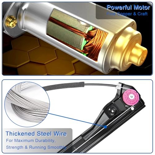 Power Window Regulator Without Motor, Replacement for Front Left Driver Side