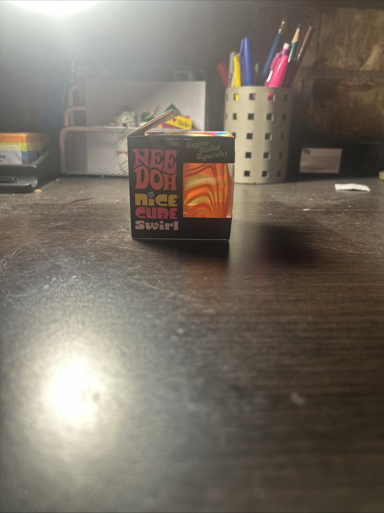 NeeDoh Nice Cube Swirl Orange And Red