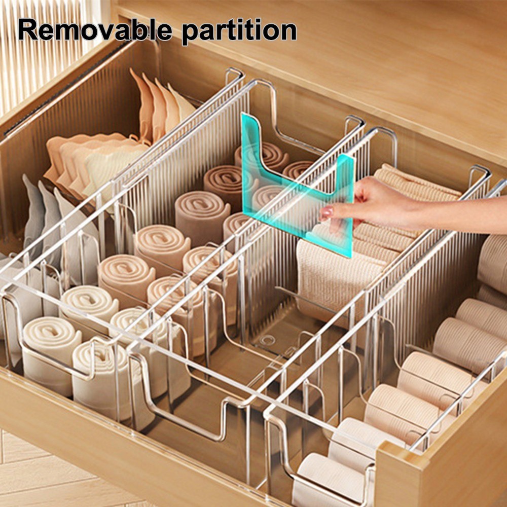 Acrylic Belt & Tie Organizer Multi-Compartment Clear Display Case Storage Holder