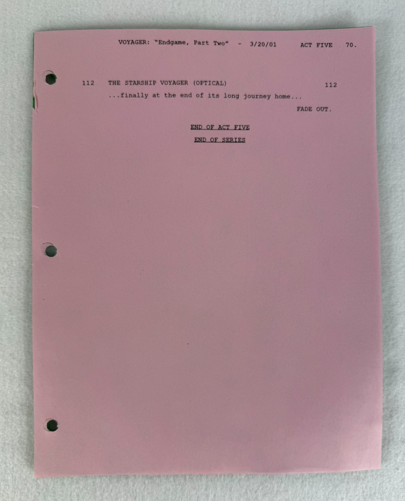 Star Trek Voyager “Endgame, Part Two” Final Draft Studio Script 03/20/2001