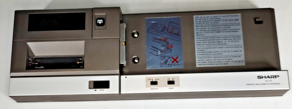 Sharp PC1500A Pocket Computer w/ CE150 Printer/Cassette Interface Turns On CASE